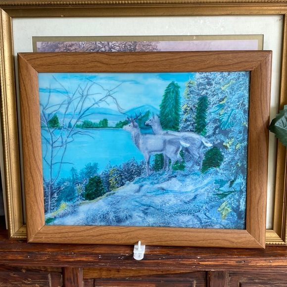 Vintage Framed Hologram “Deer In The Mountains” - Picture 5 of 12